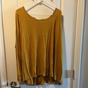 Grace & Lace mustard colored Slub Top